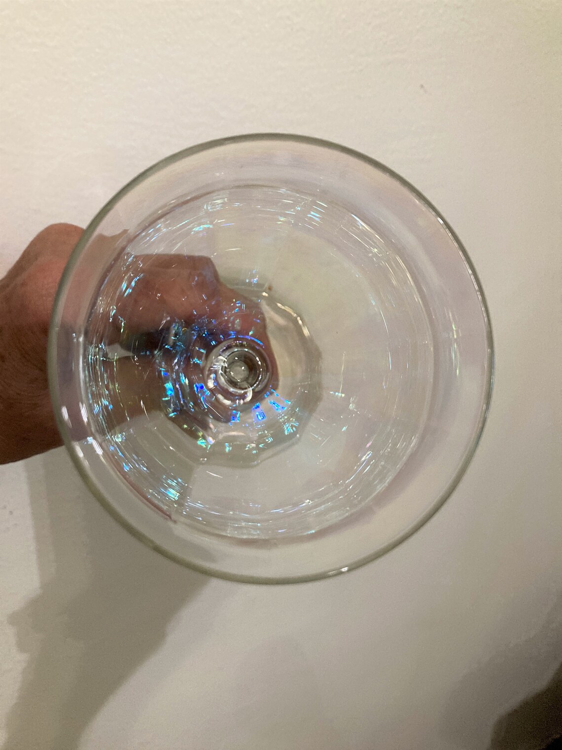 8/ Fostoria Iridescent Clear Wine Glasses/ Opalescent Glass/ Etsy