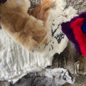 Rabbit Pelts- natural and dyed