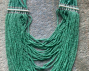multi stranded African bead necklace