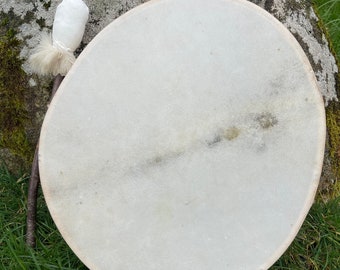 14" Oval Reindeer drum & bag , Rebirth, Full Wolf Moon drum, Summerland drum, Golden light, illuminating,  Bluestone drum, shamanic drum