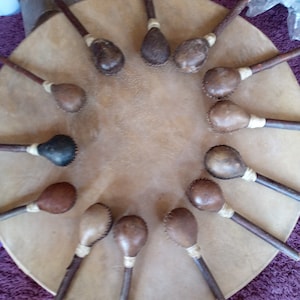Leather & "hair on" Shamanic medicine rattles, healing rattle, shamanic rattle, medicine rattle, shaman rattle, ceremony rattle