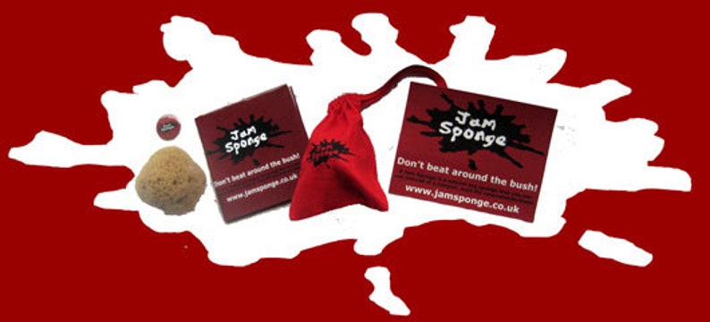 Jam Sponge, set of sea sponge tampons, bag and badge image 1