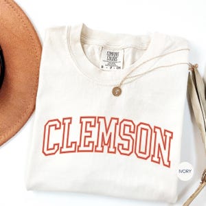 Comfort Colors® Clemson Vintage Shirt, Clemson College sweatshirt, Garment Dyed Clemson SC Top with Retro Look, Clemson Gift, Clemson shirt