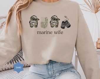 Marine wife shirt, marine girlfriend sweatshirt, deployment gift, military gift, veterans day gift, proud marine girlfriend sweatshirt, navy