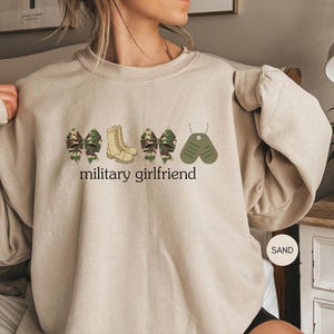 Military wife sweatshirt, military girlfriend sweatshirt, deployment gift military gift veteran&#39;s day gift, proud army girlfriend sweatshirt