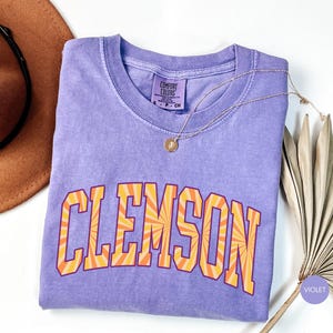 Comfort Colors® Clemson Vintage Shirt, Clemson shirt, Clemson College sweatshirt, Garment Dyed Clemson SC Top with Retro Look, Clemson Gift