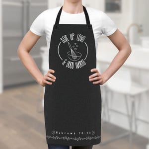 Hebrews 10:24 Christian Kitchen Apron, Sunday School Teacher Appreciation, Bible Verse Apron Gifts, Grandma Apron Gifts, Faith Apron for Mom