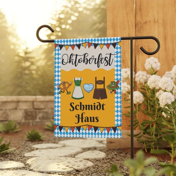 Personalized Oktoberfest Garden Banner, Oktoberfest Party Decorations, Custom Beer Festival Garden Flag Gifts, Outdoor Fall Decor Yard Signs