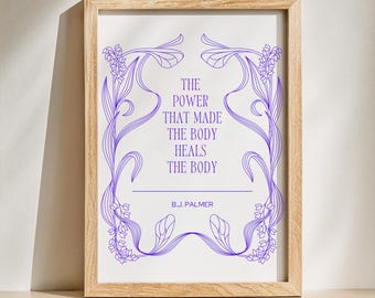 BJ Palmer Quote Poster Prints, Chiro Office Wall Decor, Wellness Gifts for Chiropractor, Chiropractic Prints, Inspirational Chiropractor Art