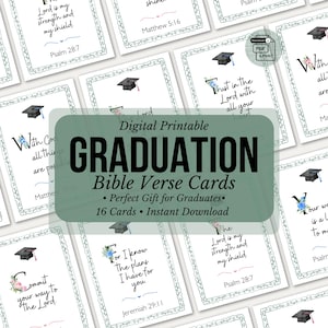 Printable Graduation Bible Verse Cards, Christian Graduation Gift Tags, Scripture Cards for Graduates, Class of 2026 Gift, Instant Download