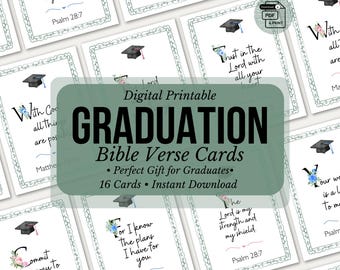 Printable Graduation Bible Verse Cards, Christian Graduation Gift Tags, Scripture Cards for Graduates, Class of 2026 Gift, Instant Download
