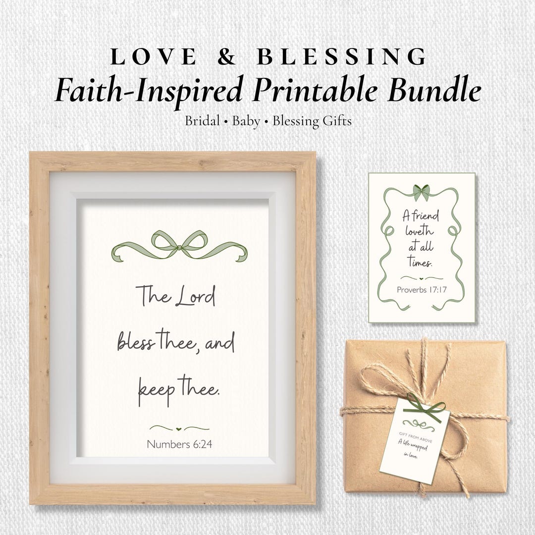 Christian Wall Art Printable Set, Bible Verse Prints Bundle, Scripture ...