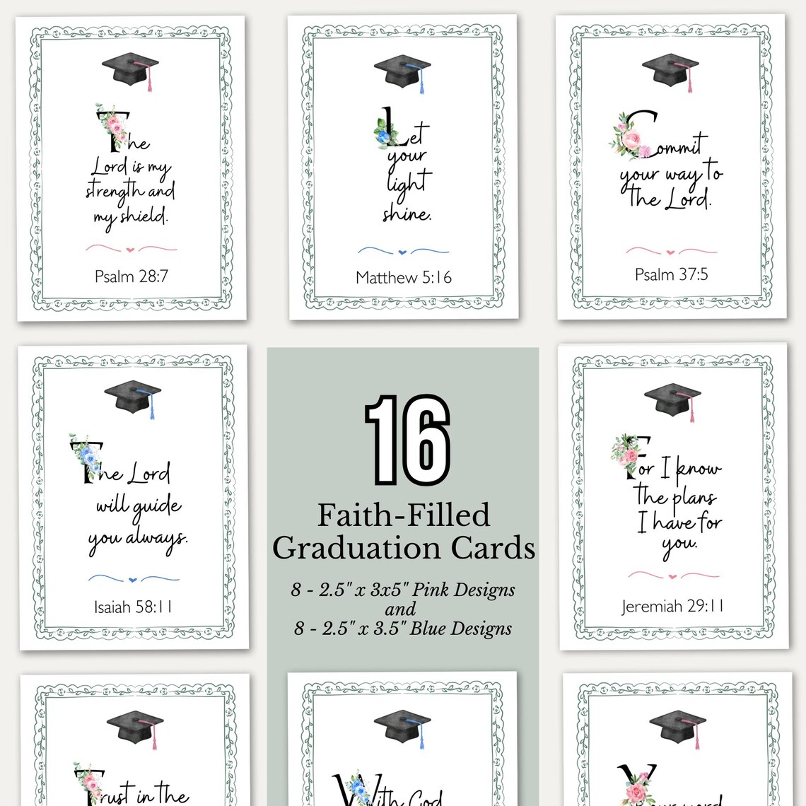 Scripture Labels Graduation Printable Graduation Bible Verse Cards, Christian Graduation Gift Tags ...