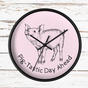 Pig Wall Clock, Farm Theme Baby Gifts, Pig Bathroom Decor, Pig Lover Gift Idea, Farm Wedding Gifts, Cute Pig, Pig Nursery Decor, Pig Clock