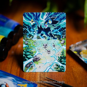Luxray handgeschilderde Pokemon-kaart - uitgebreide en gewijzigde Pokemon-kaart - aangepaste Pokemon-kaart