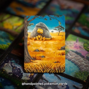 Carte Pokémon peinte à la main Abra - carte Pokémon étendue et modifiée - carte Pokémon personnalisée