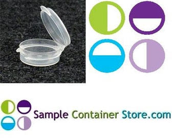 50 - 1/9 ounce Lacons Sample Container Round Hinged-Lid Plastic Medical Container (Autoclavable)