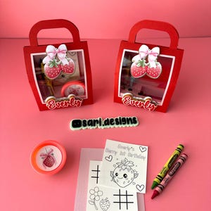 Berry Birthday Party Theme Decoration Activity Boxes with Coloring Activity Sheets, Strawberry Berry 1st Theme Party Favors