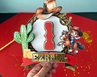 My first Rodeo, Cowboy 1st Birthday Cake Topper, Wild One Rodeo Party Decor, Western Theme for 1st Rodeo, Vaquero Birthday Party Decorations