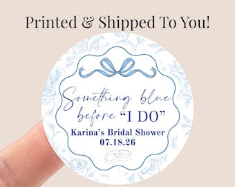 Iets blauws voordat ik ga trouwen - Stickers, Bruidsdouche, Verloving, Bruiloft, Bedankstickers, Labels voor feestbedankjes, Cadeaulabels