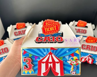 Carnavalsthema, circusverjaardagsfeest snoepdozen, puntzakdozen voor feestcadeautjes en traktaties, decoraties voor een eerste verjaardagsfeest, cadeaubox met leuke spulletjes