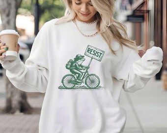 Portland Frog Protest Sweatshirt, Anti Fascism Graphic Tee