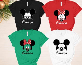 Op Disney geïnspireerde oma-opa-shirts – katoenen T-shirts voor de feestdagen