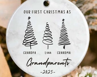 Personalized Our First Christmas Ceramic Ornament • Holiday Keepsake Gift
