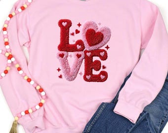 Love Heart-sweater voor Valentijnsdag, romantische katoenmix