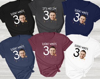 Aangepast verjaardags-T-shirt met gezicht, T-shirt met gepersonaliseerde foto Party