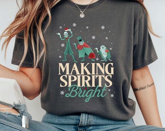 Kerstshirt Haunted Mansion: liftende geesten, Disney vakantie-T-shirt