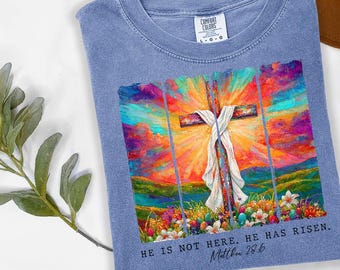 Komfort Farben Christliches Oster Shirt: Er ist auferstanden