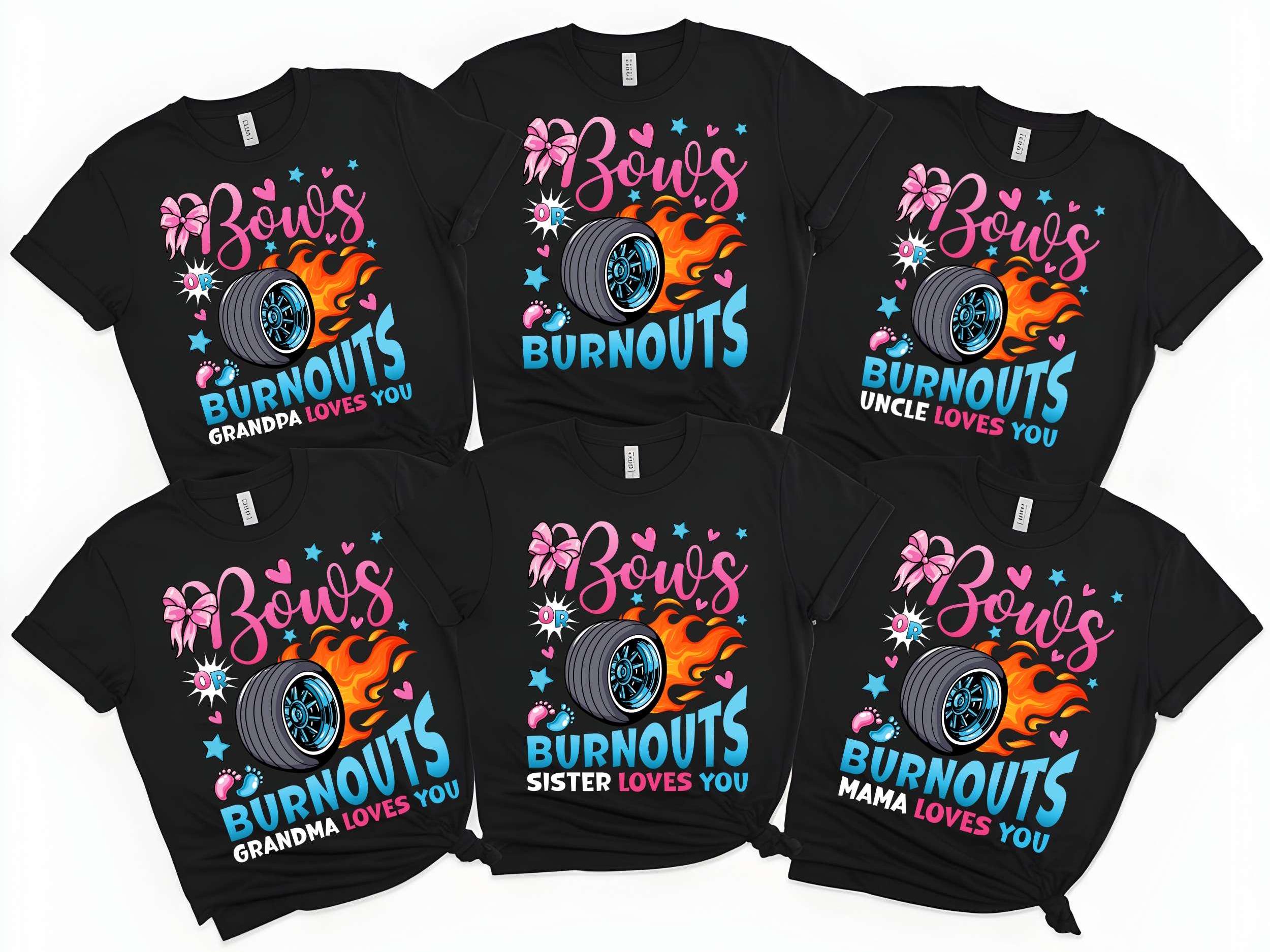 Bows or Burnouts Gender Reveal Shirt,Gender Reveal Sweatshirt,Boy Or Girl Baby Reveal Tee, Daddy loves you Gender Reveal party Baby T-Shirt