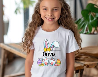 Custom Easter Bunny Shirt, Personalized Name Easter Shirt, Kids Easter Bunny Tee, Cute Bunny Shirt for Kids, Custom Name Easter Shirt