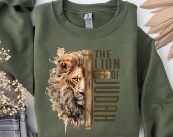 Lion of Judah Sweatshirt: Christian Faith Hoodie, Religious Apparel