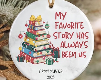 Personalized Book Christmas Ornament: Romantic Couple Keepsake