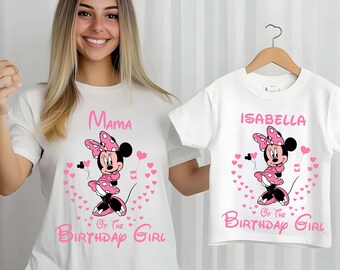 Kundenspezifisches Minnie Maus Geburtstagskind-Shirt, personalisiertes Disney-T-Shirt