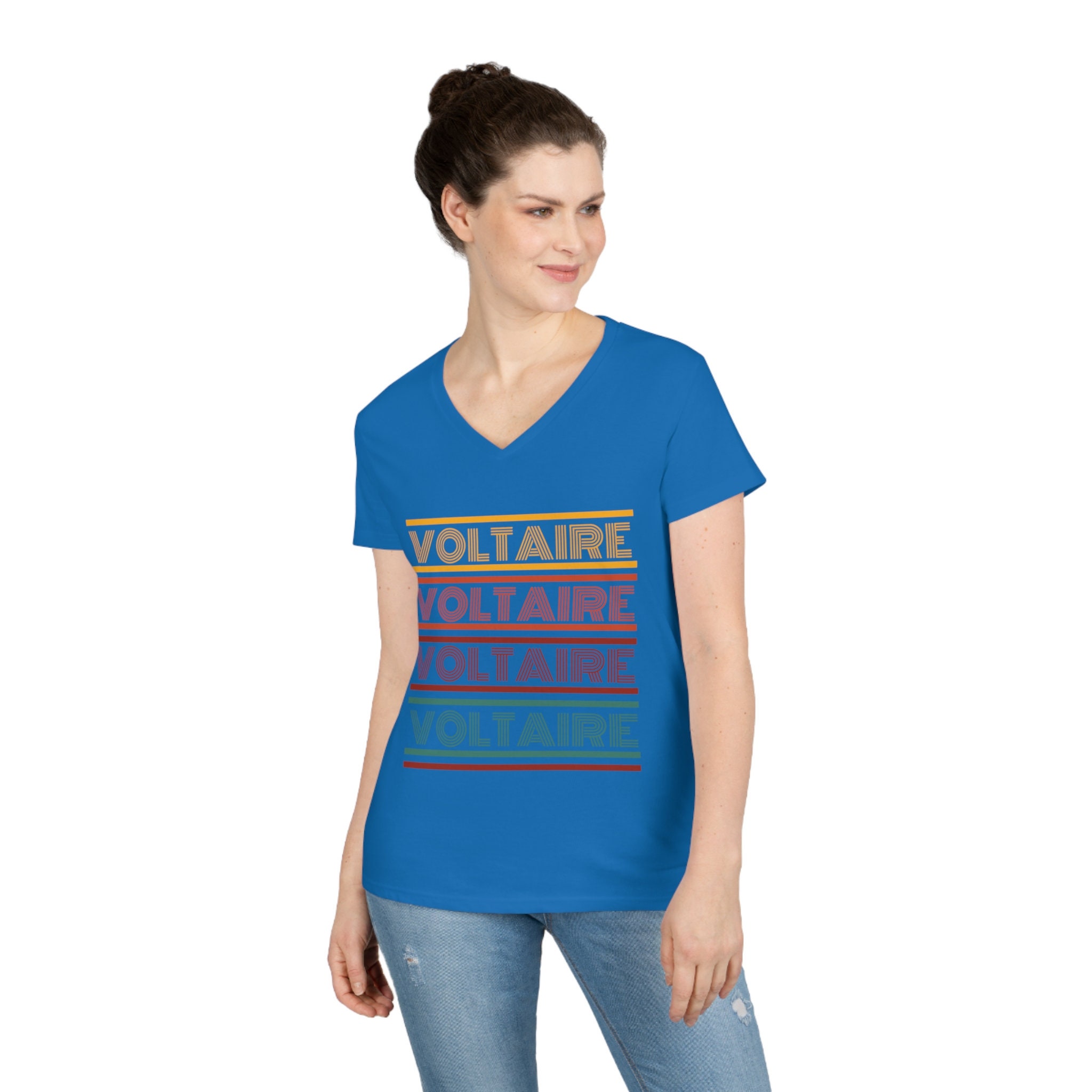Voltaire Retro 70s Typography T-shirt, Philosophy Literary Tee 
