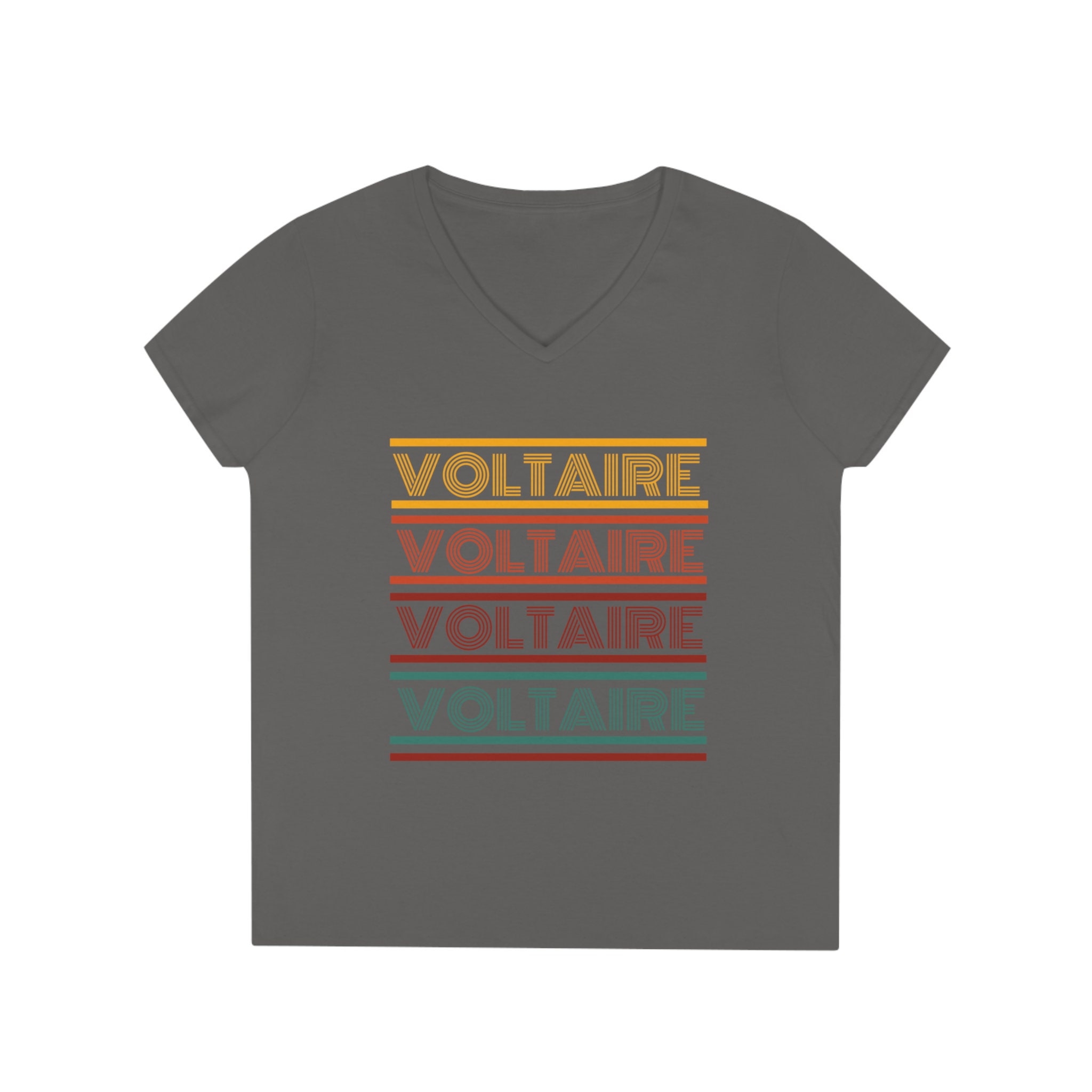 Voltaire Retro 70s Typography T-shirt, Philosophy Literary Tee 
