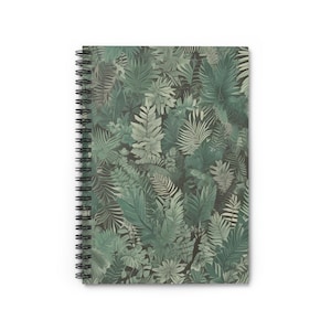 Tropical Leaf Notebook – Botanical Jungle Print Spiral Journal, Aesthetic Plant Lover Gift, Lined or Blank Notebook for Writing & Sketching