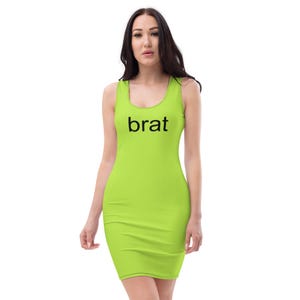 Robe moulante Brat : mini-robe vert citron de l&#39;an 2000