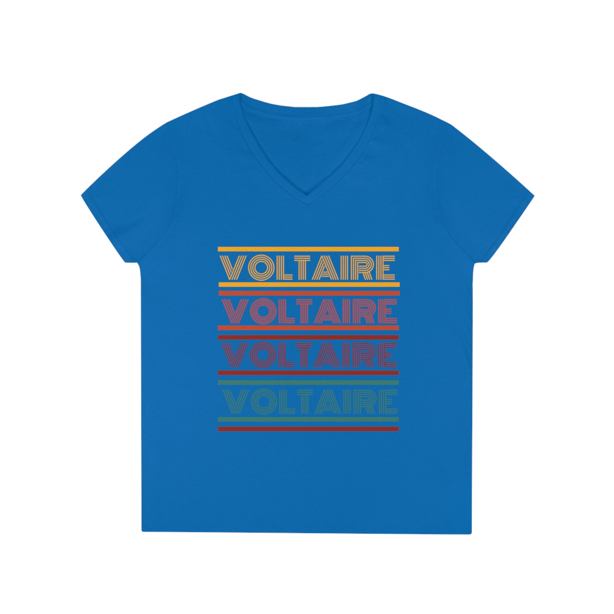 Voltaire Retro 70s Typography T-shirt, Philosophy Literary Tee 