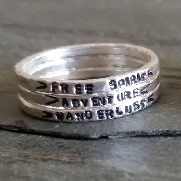 Stamped Silver Rings,Customizable Rings,Hypoallergenic Rings,Stackable Silver Rings,Customizable Mom Ring,Pure Silver Ring,Silver Mom Ring