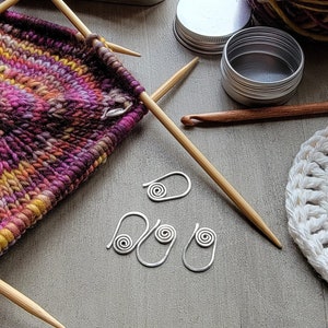 Crochet and Knit Removable Stitch Markers, Row Markers, Knit and Crochet Gift Item, FREE Coaster Pattern in Description