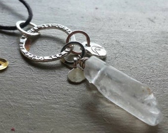 Not All Those Who Wander Are Lost,Quote Necklace,Not All Who Wander Are Lost,Adjustable Necklace,Crystal Point Necklace,OOAK,Hypoallergenic