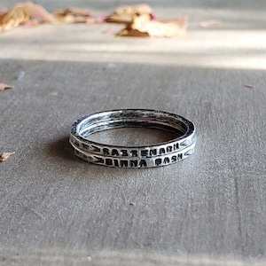 Sassenach Ring,Outlander Ring,Outlander Jewelry,Sassenach,Stamped Silver Rings,Customizable Ring,Hypoallergenic Rings,Stackable Silver Rings image 1