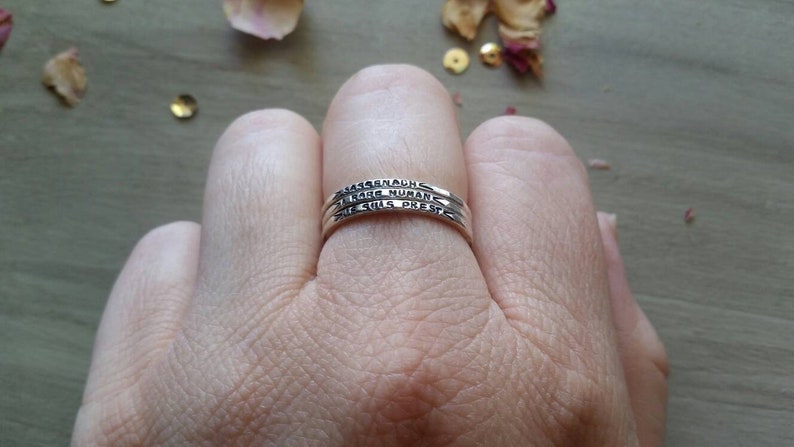 Sassenach Ring,Outlander Ring,Outlander Jewelry,Sassenach,Stamped Silver Rings,Customizable Ring,Hypoallergenic Rings,Stackable Silver Rings image 7
