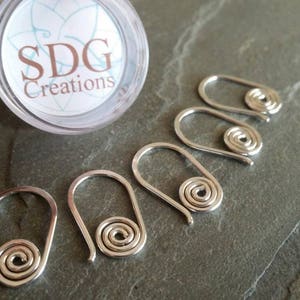 Crochet Stitch Markers,Stitch Markers,Removable Stitch Markers,Sterling Silver Stitch Markers,Repositionable Stitch Markers image 2