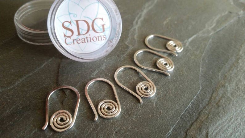 Crochet Stitch Markers,Stitch Markers,Removable Stitch Markers,Sterling Silver Stitch Markers,Repositionable Stitch Markers image 2