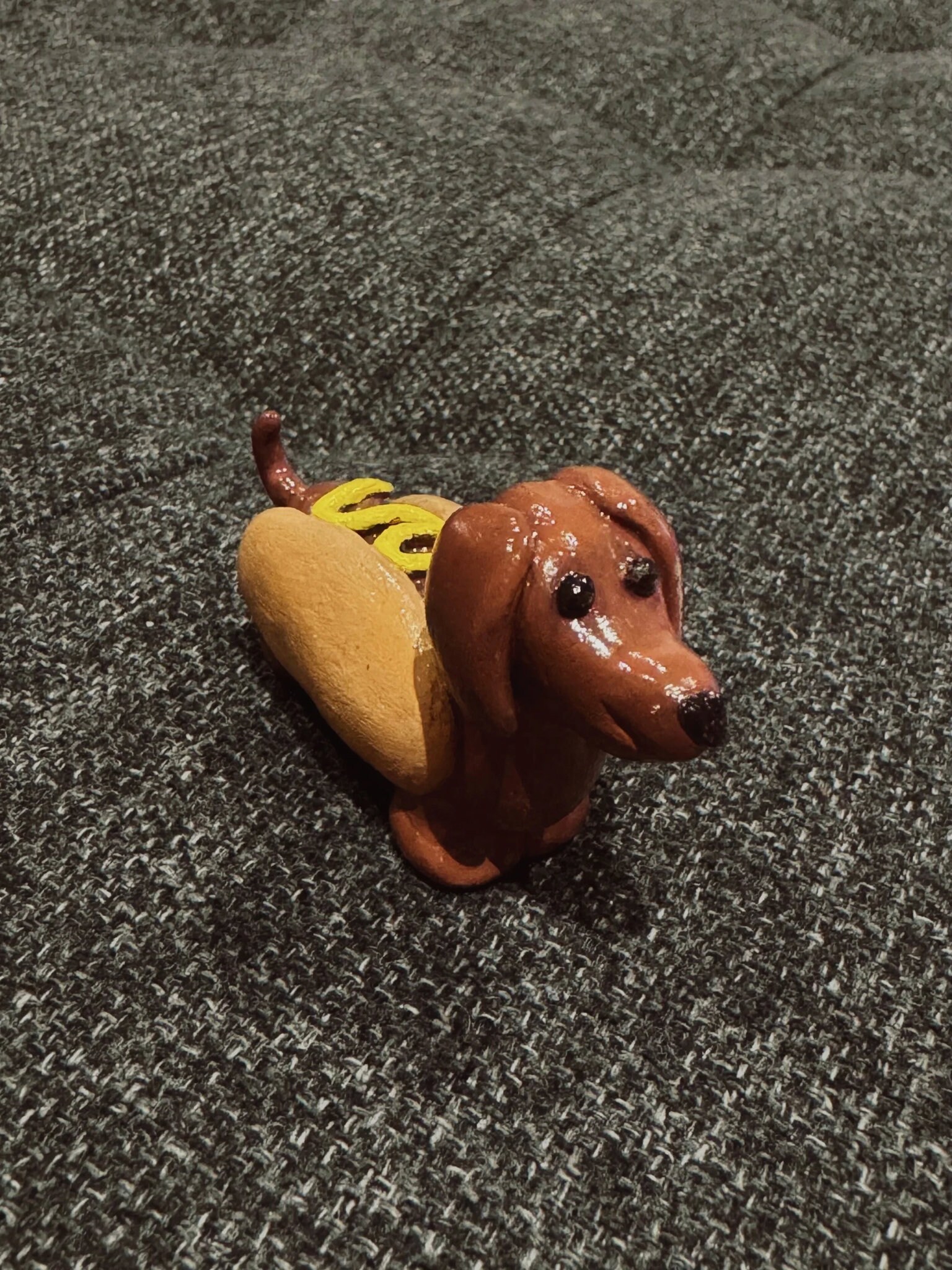 Miniature Dachshund Hot Dog Clay Cute Ornament, Funny Unique Gift, Home  Decor, Desk Buddy, Sausage Dog Pet Sculpture